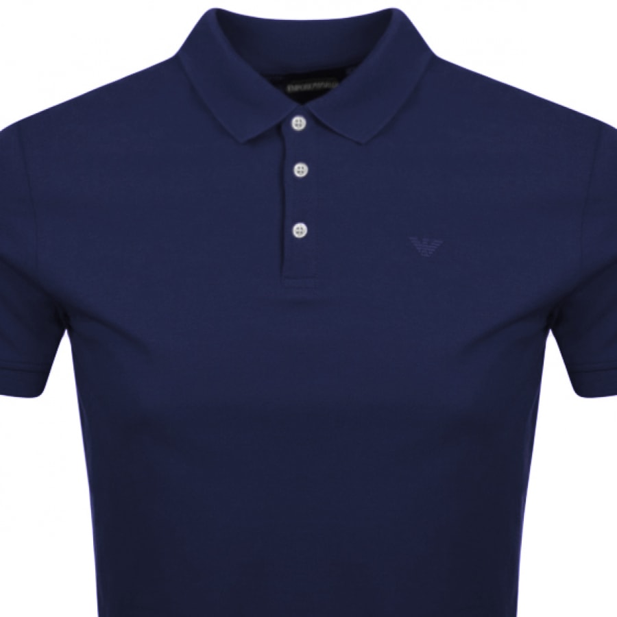 Alternative Image for ProductEmporio Armani Short Sleeved Polo T Shirt Navy2